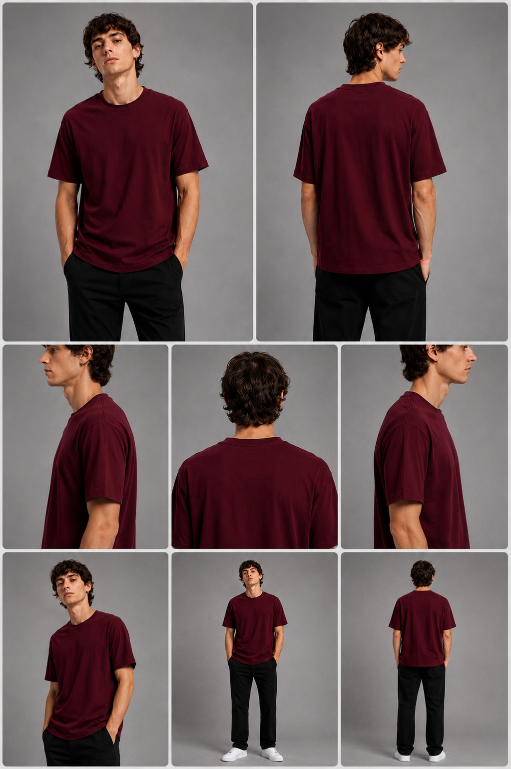 ZEUS Oversized Tee – Burgundy